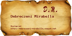 Debreczeni Mirabella névjegykártya