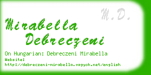 mirabella debreczeni business card